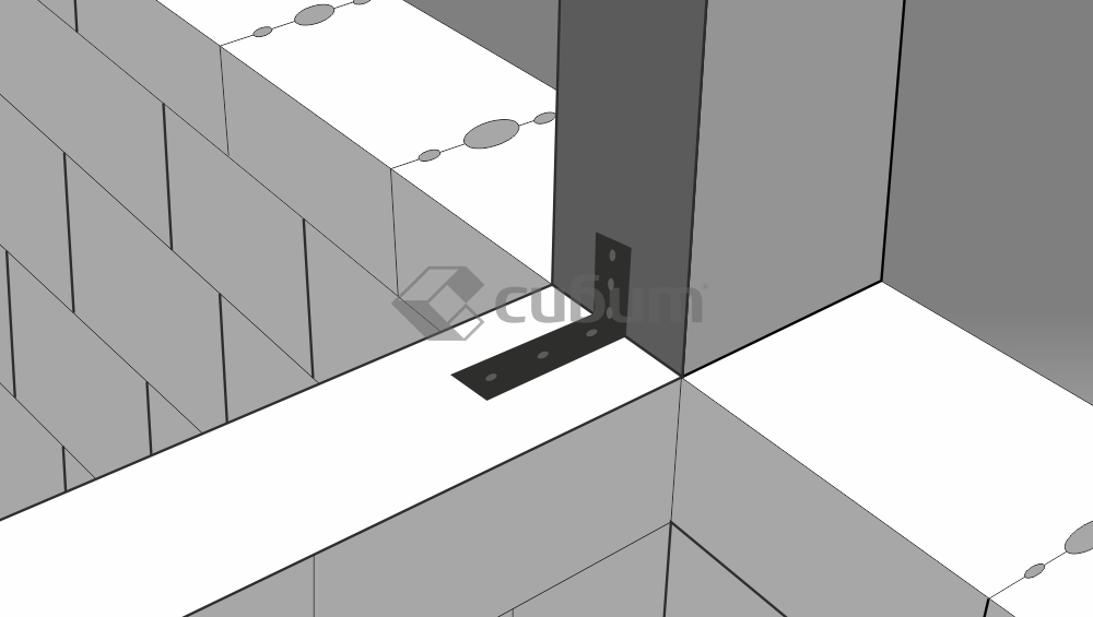 Соединение кладки из газобетона с другими материалами